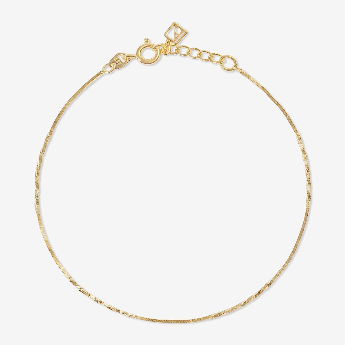 Solid 14K Gold Christian Twisted Snake Chain Bracelet Fine