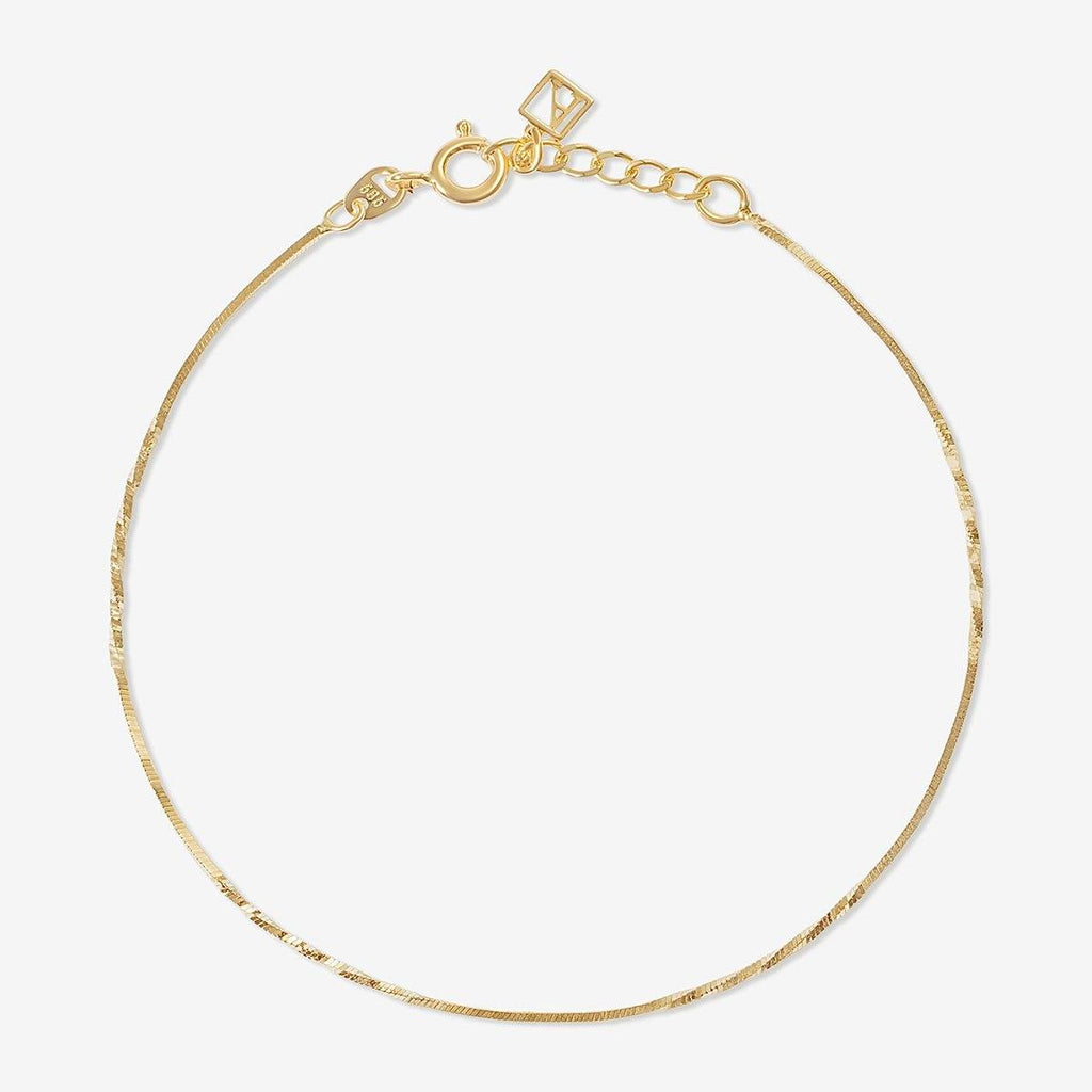 Solid 14K Gold Christian Twisted Snake Chain Bracelet