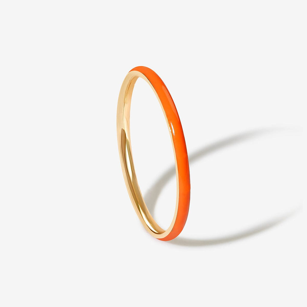 Oburu neon orange enamel ring