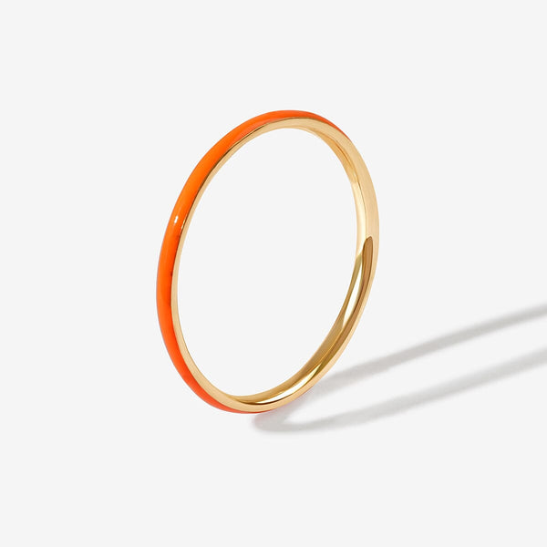 Oburu neon orange enamel ring