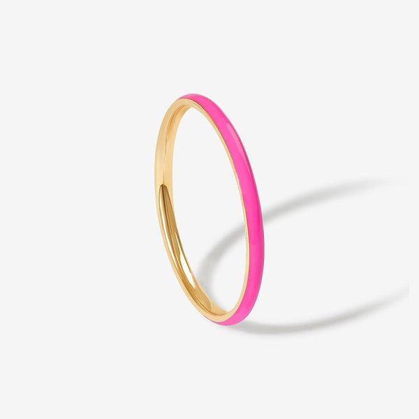 Oburu neon pink enamel ring