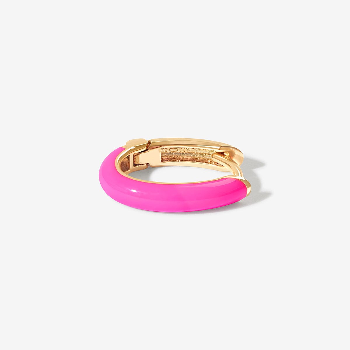 Pink Enamel and Diamond Hamsa Huggie Earrings - Element 79 Contemporary  Jewelry