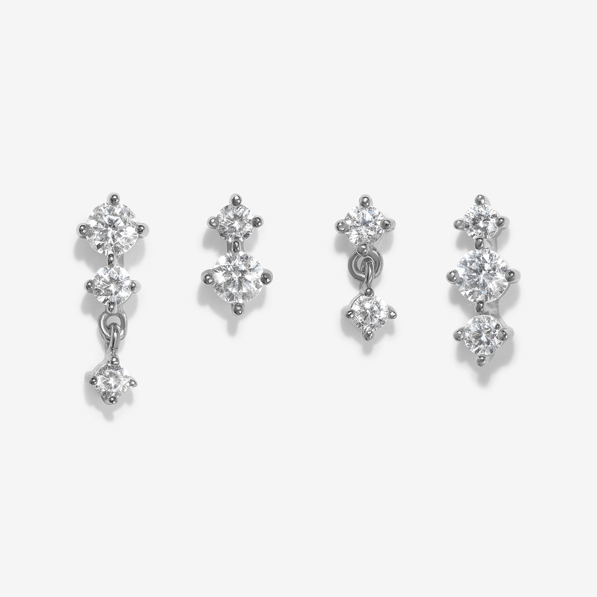 Silver Earrings Long, Silver Earrings Set Combo for women pack of 2 - Women  - 1760116588