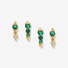 Heath emerald huggie set