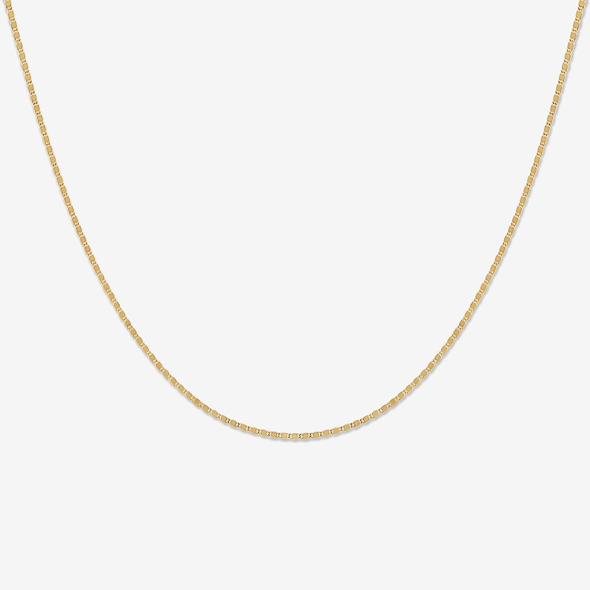 Solid Gold Flat Curb Chain Necklace | Apparel & Accessories Jewelry - KEMMI  Collection