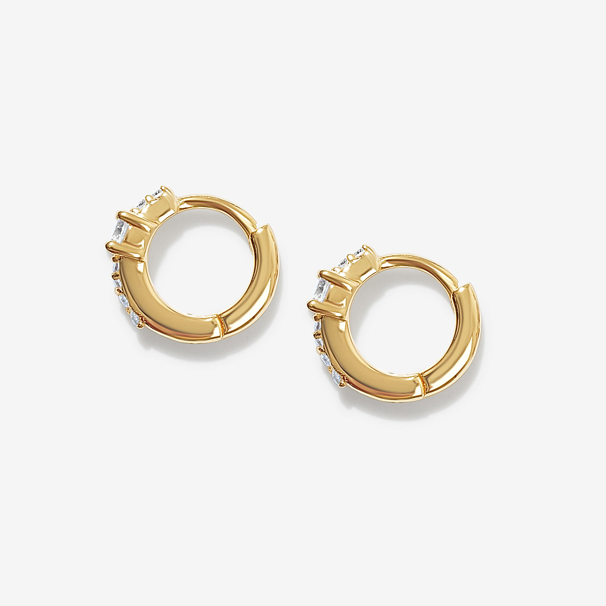Gold Jackson Huggie Earrings | Crystal Compliments Collection | Adornmonde