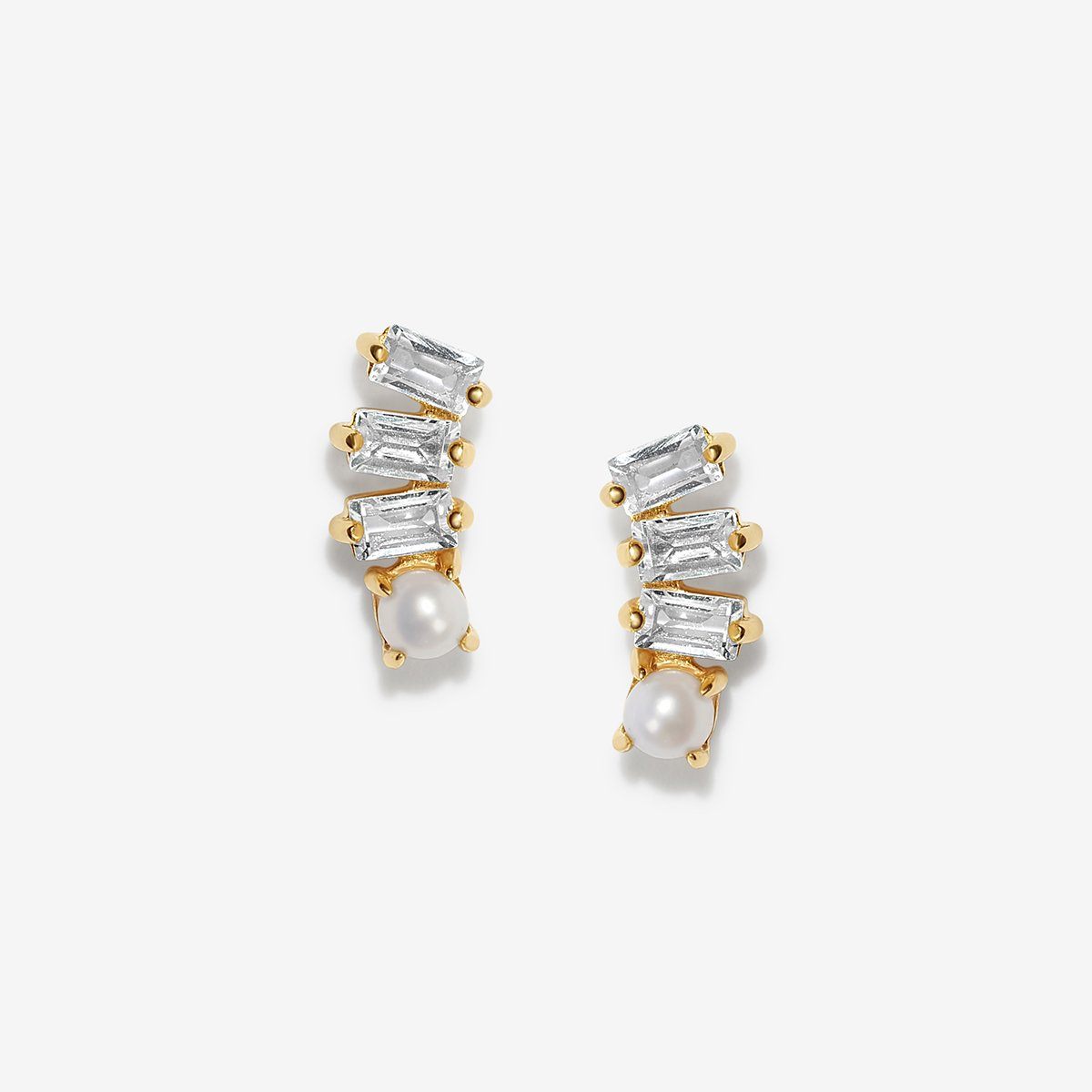 14kt gold earrings with diamonds in gold - Stone And Strand | Mytheresa