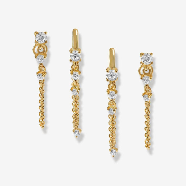 Gold Jenneth Chain Earring Set | Adorn Luxe | Adornmonde