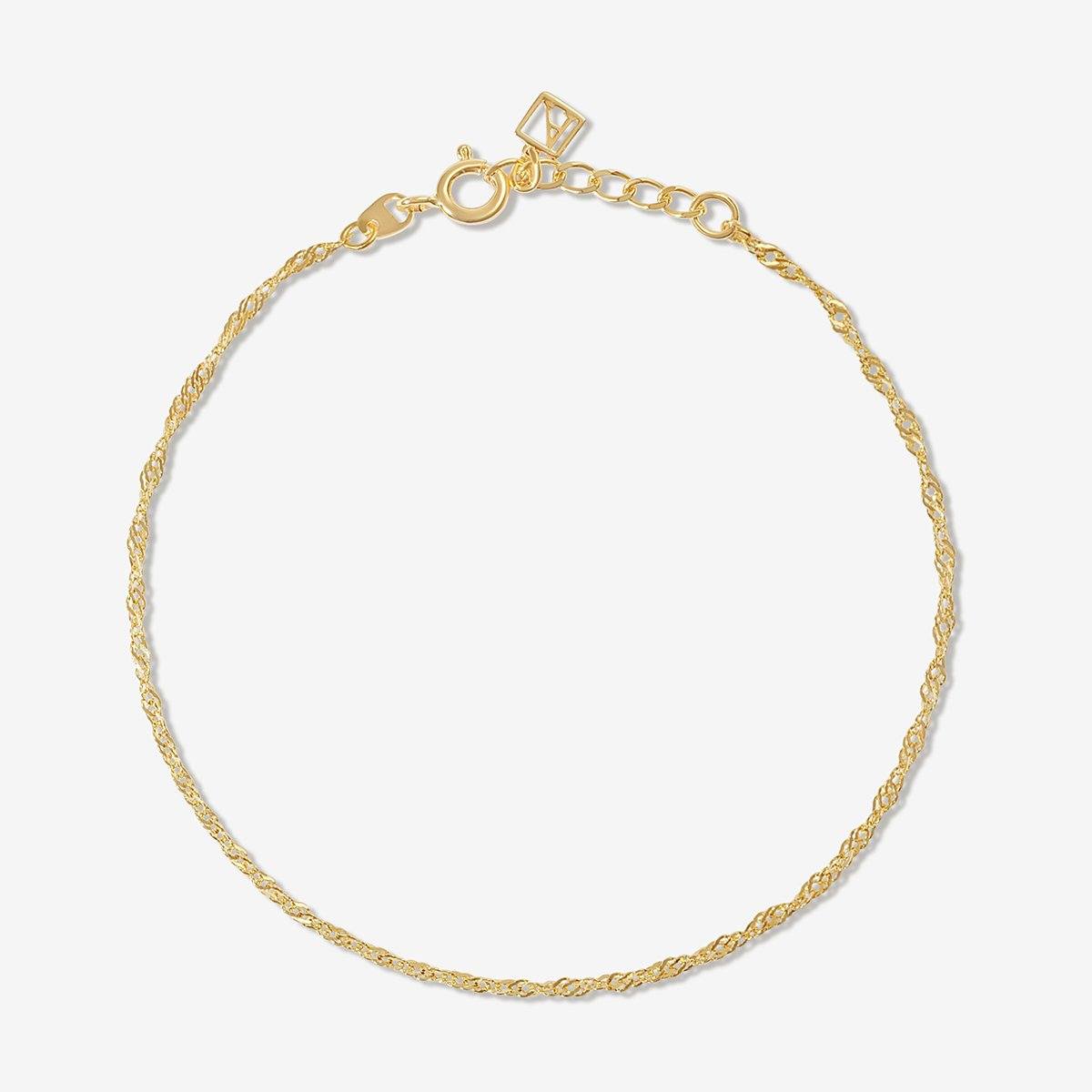 14k Gold Plated Herringbone Chain Bracelet - A New Day™ : Target