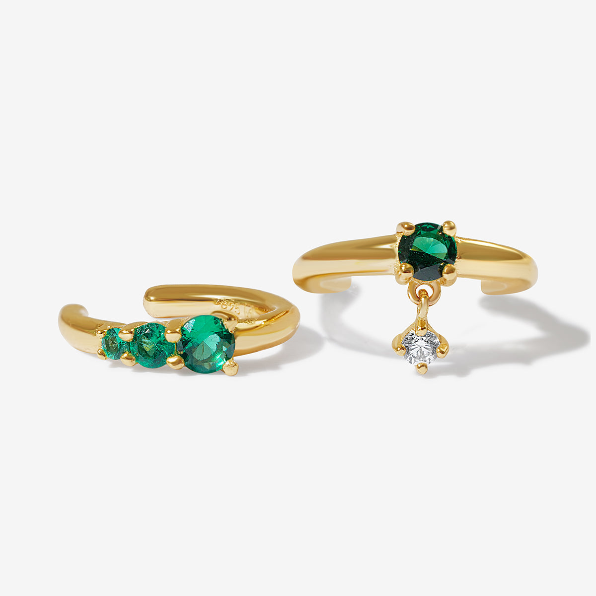 Juana emerald ear cuffs