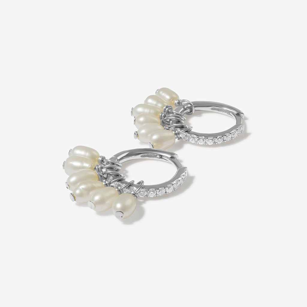 Kalel pearl huggie earrings