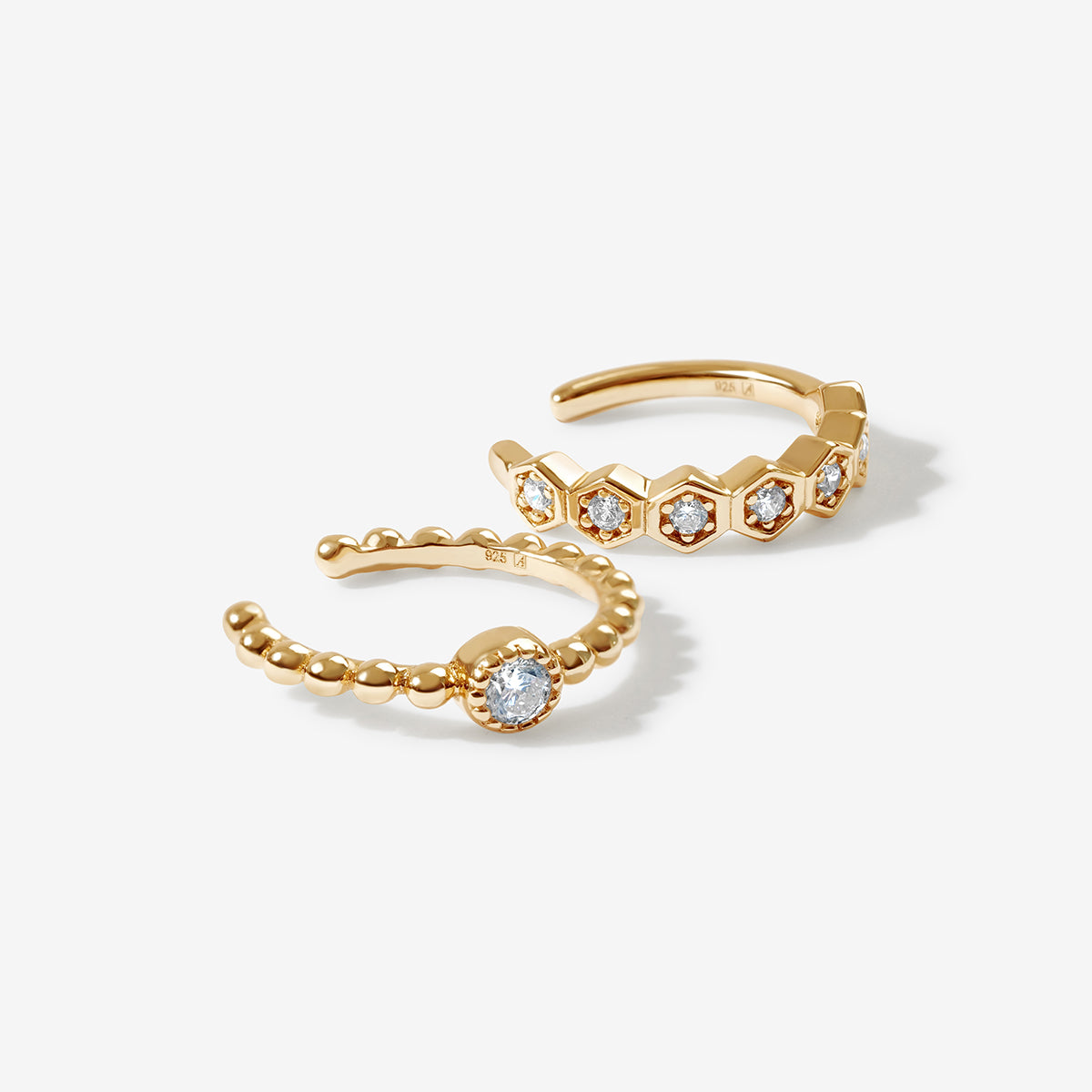 Gold Keen Asymmetric Ear Cuffs | Indie Collection | Adornmonde