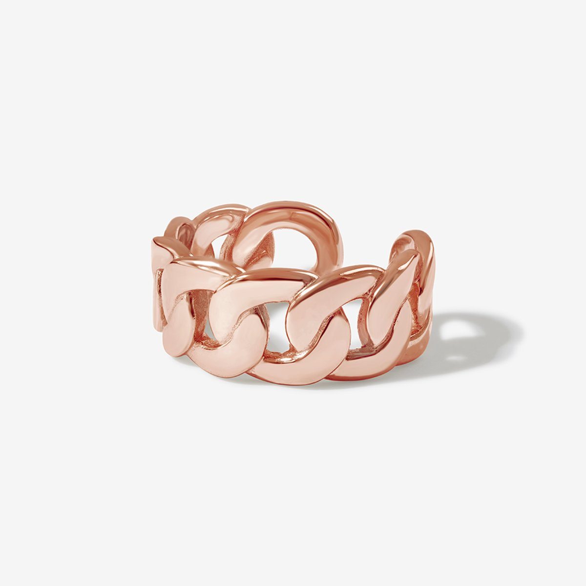 Bowery Curb Chain Ring in 14K Rose Gold 2.4 mm / 5 / Loose