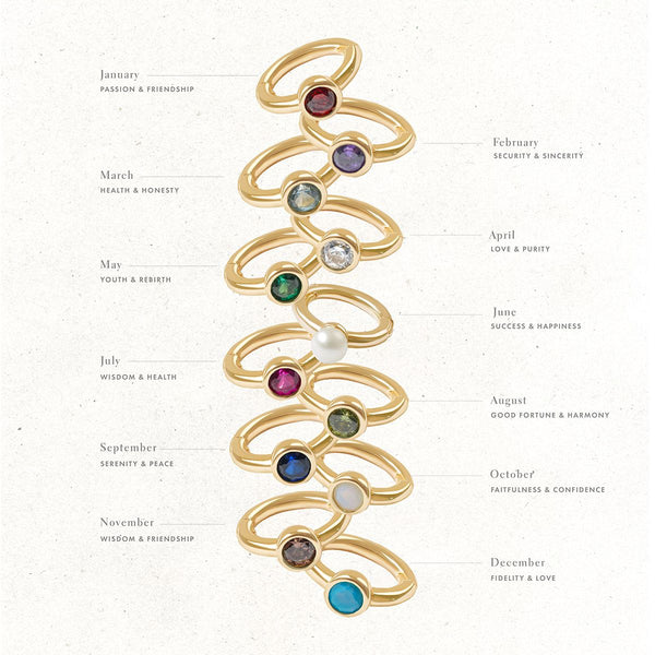 Lono birthstone huggie