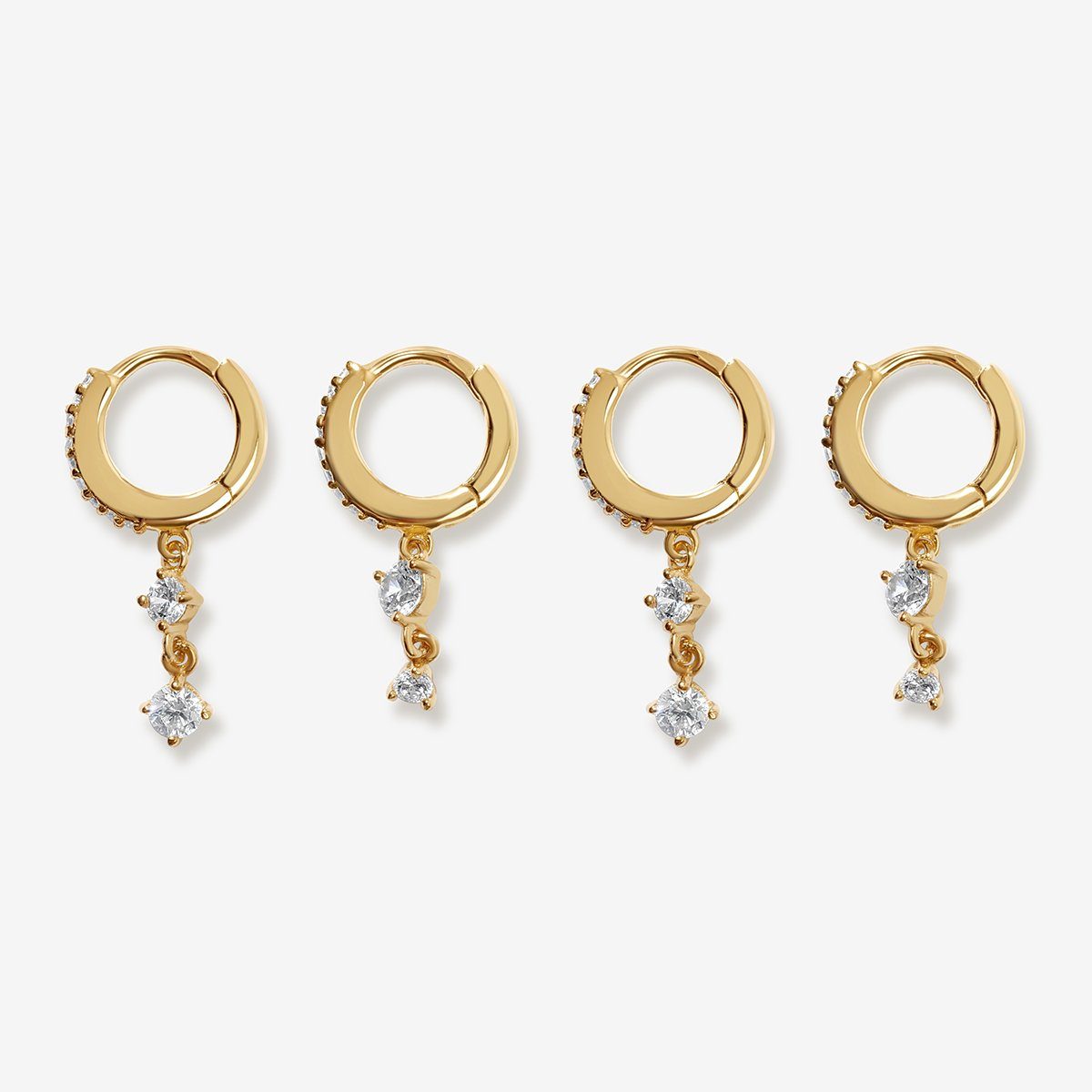 Gold Louis Huggie Earring Set, Adorn Luxe