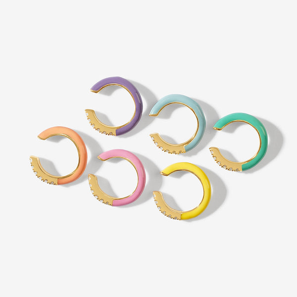 Maverick enamel 6-piece ear cuff set