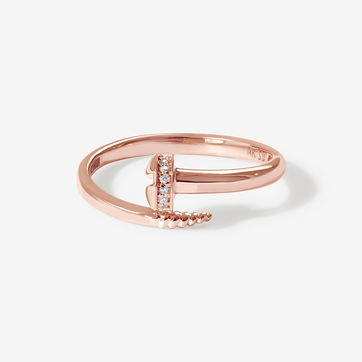 Cartier Juste Un Clou Ring Pink Gold Diamonds size 48 US 4.5 $9850 retail