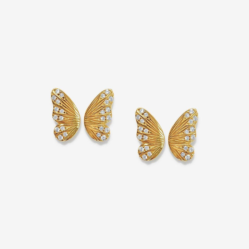 14K White Solid Gold Large Earring Backs Butterfly