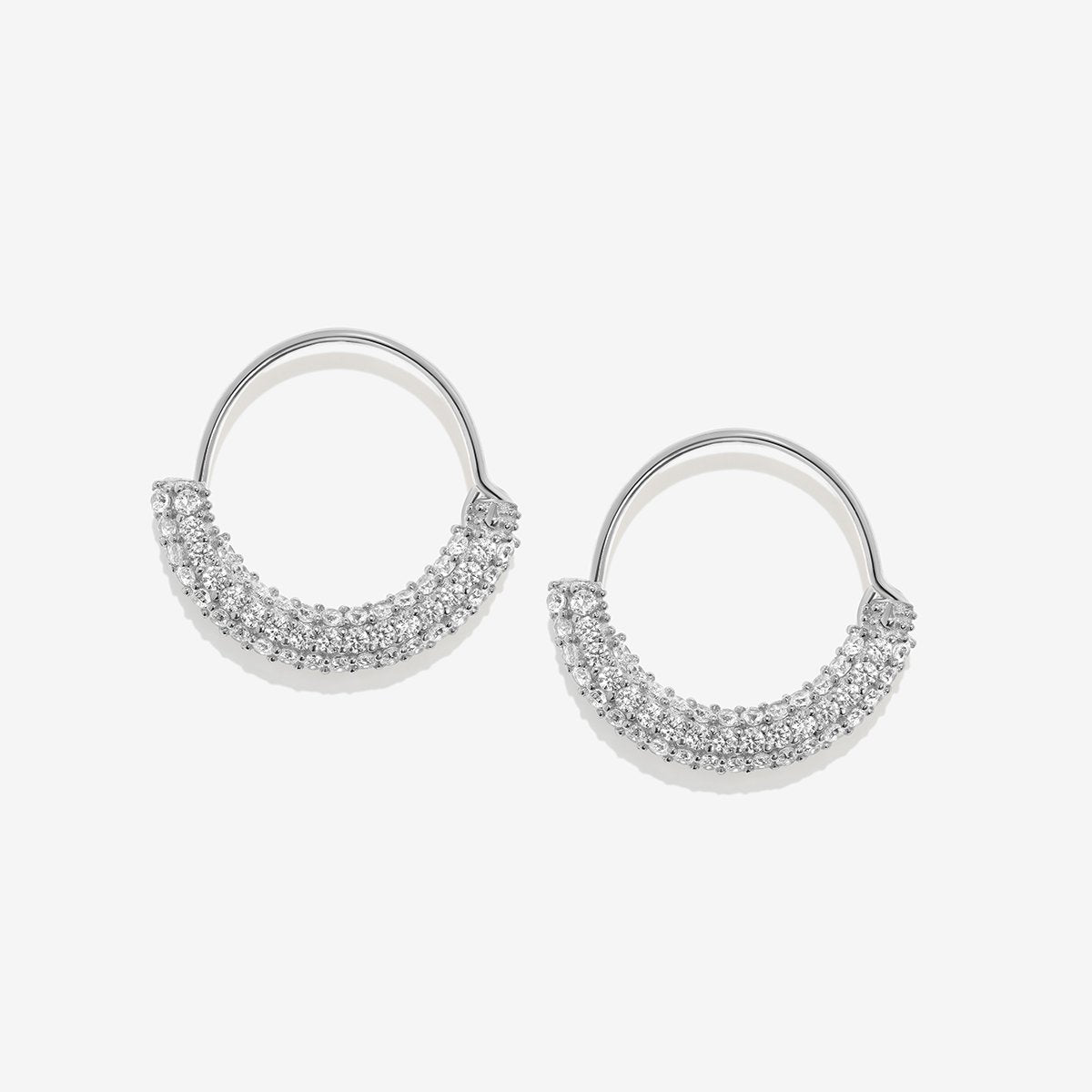 Silver Saz Mini Hoop Earrings | Adornmonde