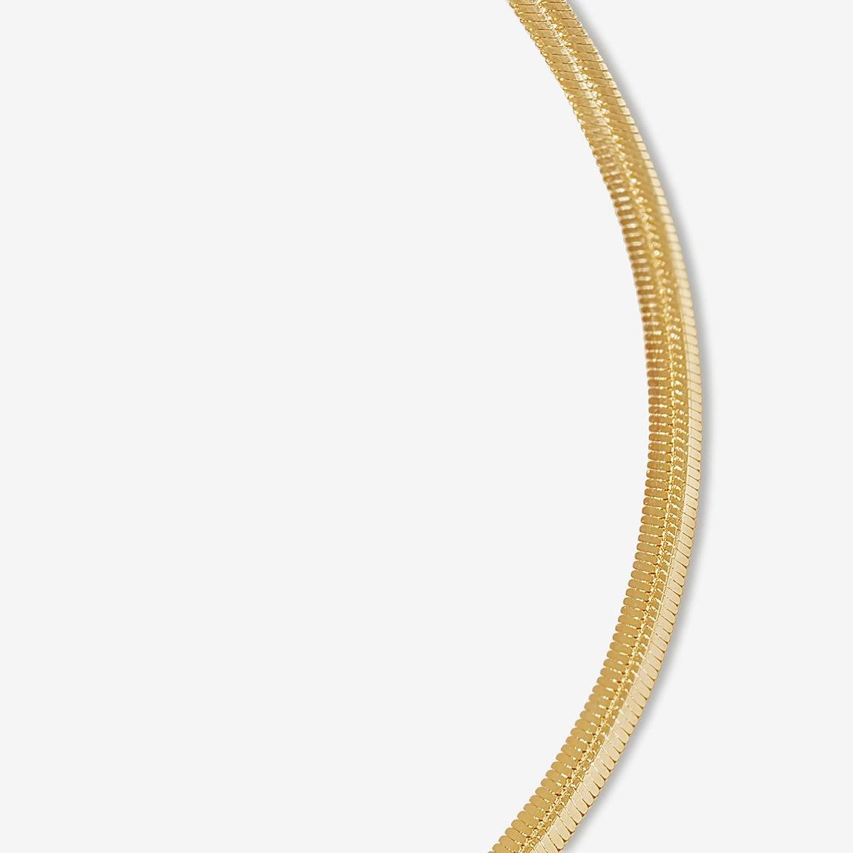 14K Solid Yellow Gold Snake Chain Bracelet for Women