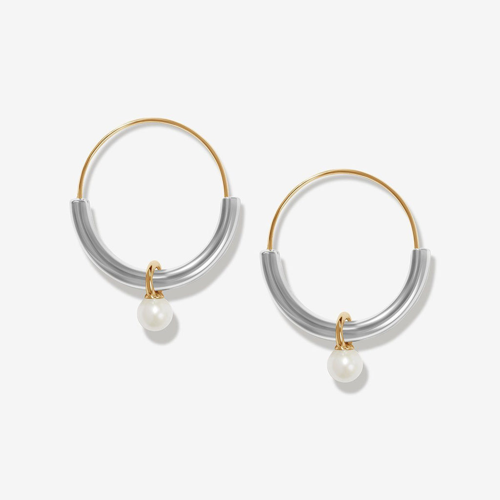 Timo pearl hoop earrings