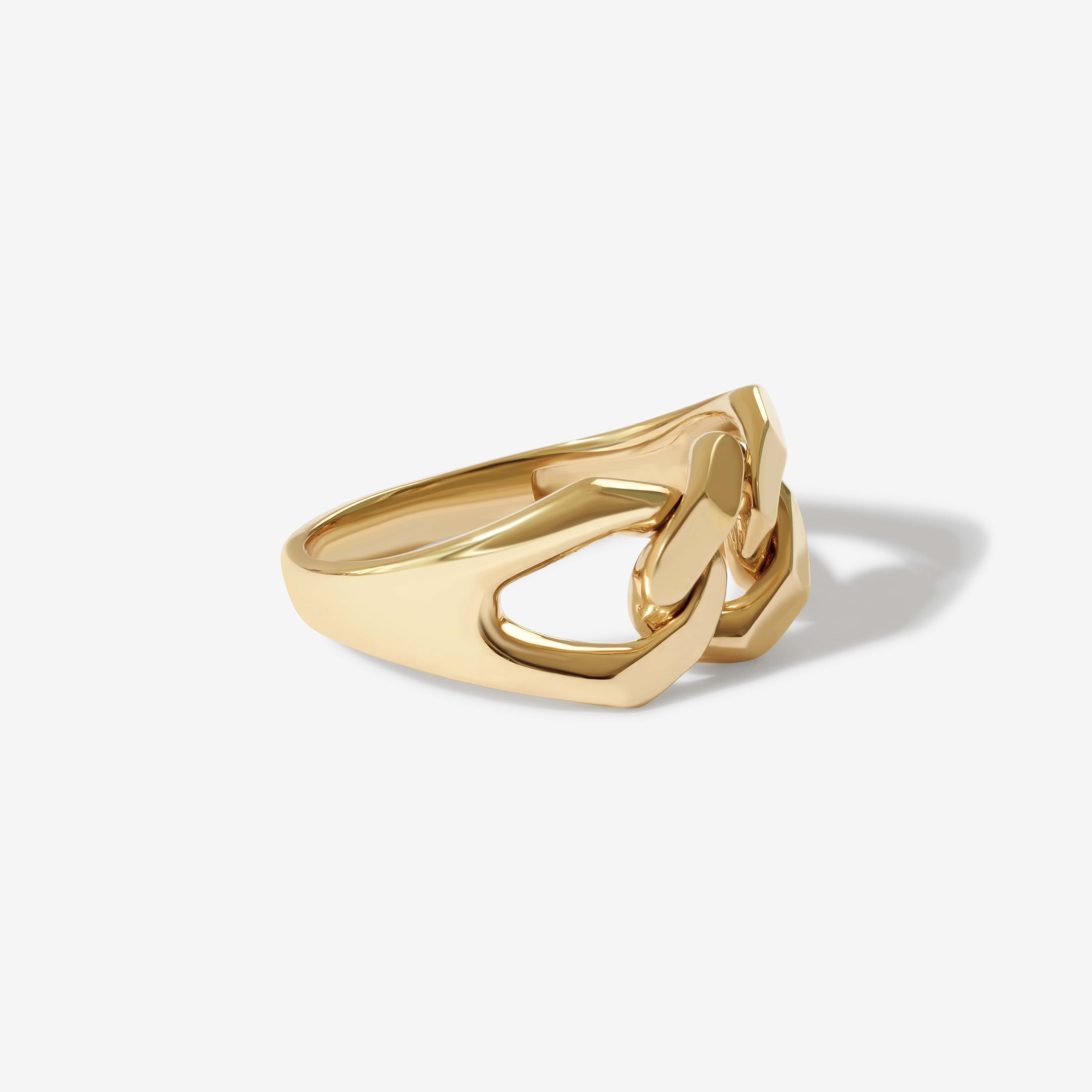 Chain Ring, Gold Chain Ring, Statement Ring, Chunky Ring, Curb