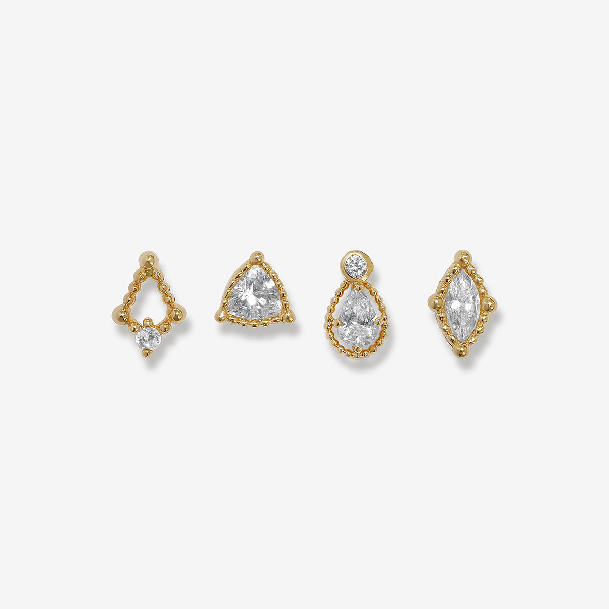 Gold Vart Earring Set Indie Collection Adornmonde