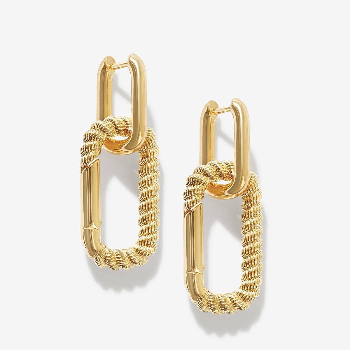 Gold Carabiner Hinge Earrings