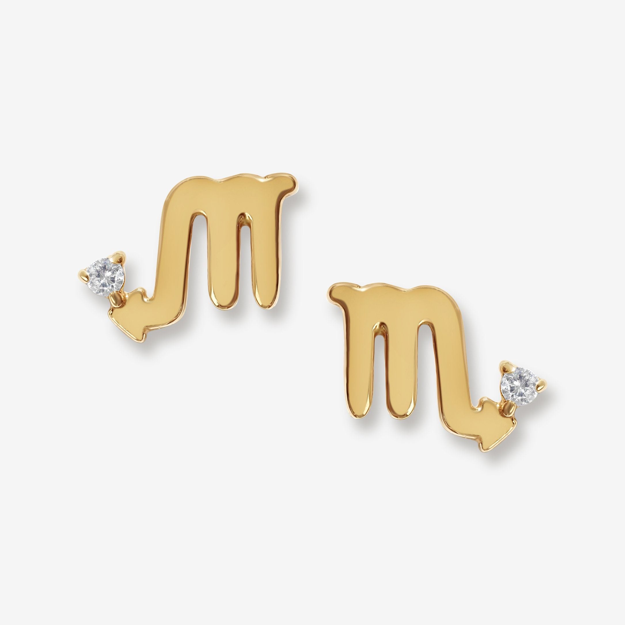 Gold Bradley Zodiac Earrings | Fine Jewelry | Adornmonde